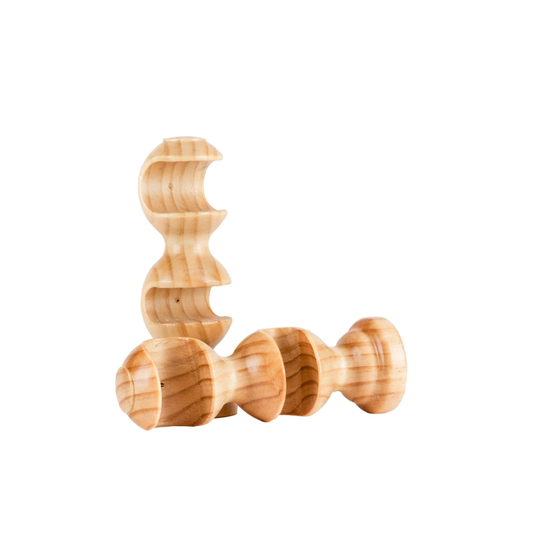 PACK 2 UNIDADES SOPORTE DOBLE DE MADERA NATURAL 28/28 MM - 1
