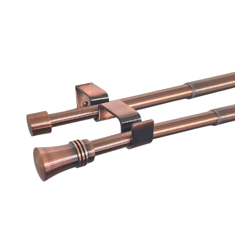 SET BARRAS PARA CORTINA DOBLE 16/19 MM EXTENSIBLE 120-210 CM A MURO COBRE CONICO - 1