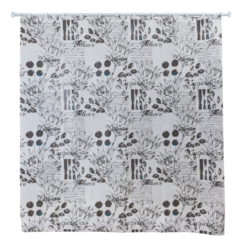 CORTINA DE BAÑO 180 X 180 CM PEVA DISEÑO INSPIRACION - 1