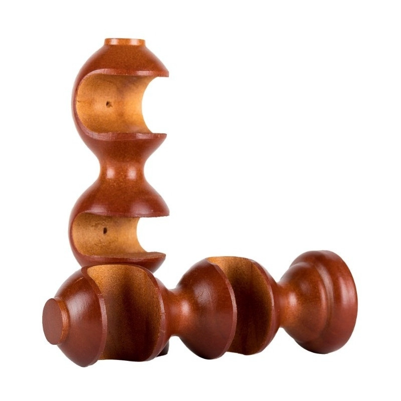 PACK 2 UNIDADES SOPORTE DOBLE DE MADERA CHOCOLATE 28/28 MM - 1