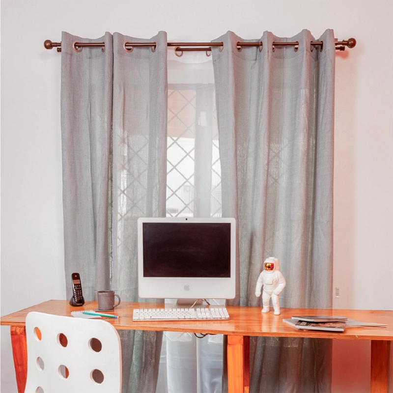 SET BARRAS PARA CORTINA DOBLE 16/19 MM EXTENSIBLE 170-320 CM A MURO CAFE  CONICO - 6