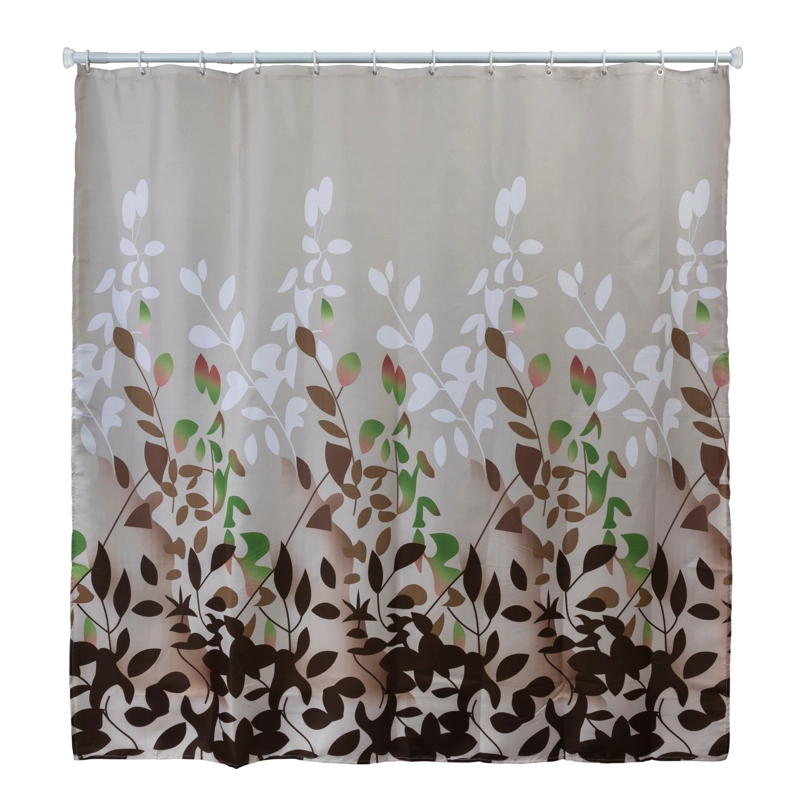 CORTINA DE BAÑO 180 X 180 CM PEVA DISEÑO HOJAS - 1
