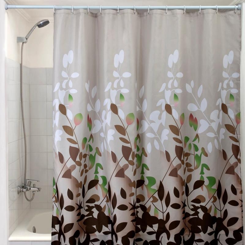 CORTINA DE BAÑO 180 X 180 CM PEVA DISEÑO HOJAS - 3
