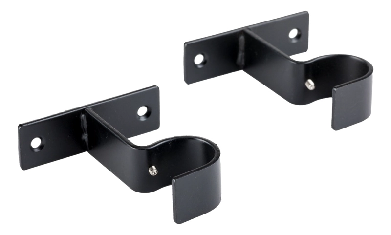 PACK 2 UNIDADES SOPORTE SIMPLE MURO DE METAL NEGRO 19 MM - 1