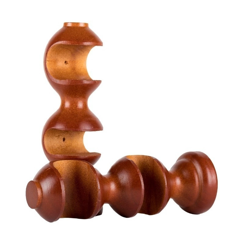 PACK 2 UNIDADES SOPORTE DOBLE DE MADERA CHOCOLATE 19/19 MM - 1