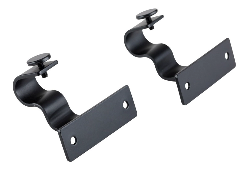 PACK 2 UNIDADES SOPORTE SIMPLE TECHO DE METAL NEGRO 19 MM - 1