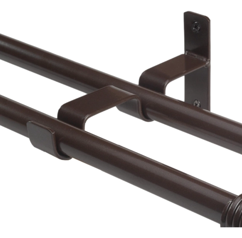 SET BARRAS PARA CORTINA DOBLE 19/19 MM METAL COLOR CHAMPAGNE X 2,00 MT TERMINAL BORLA - 3