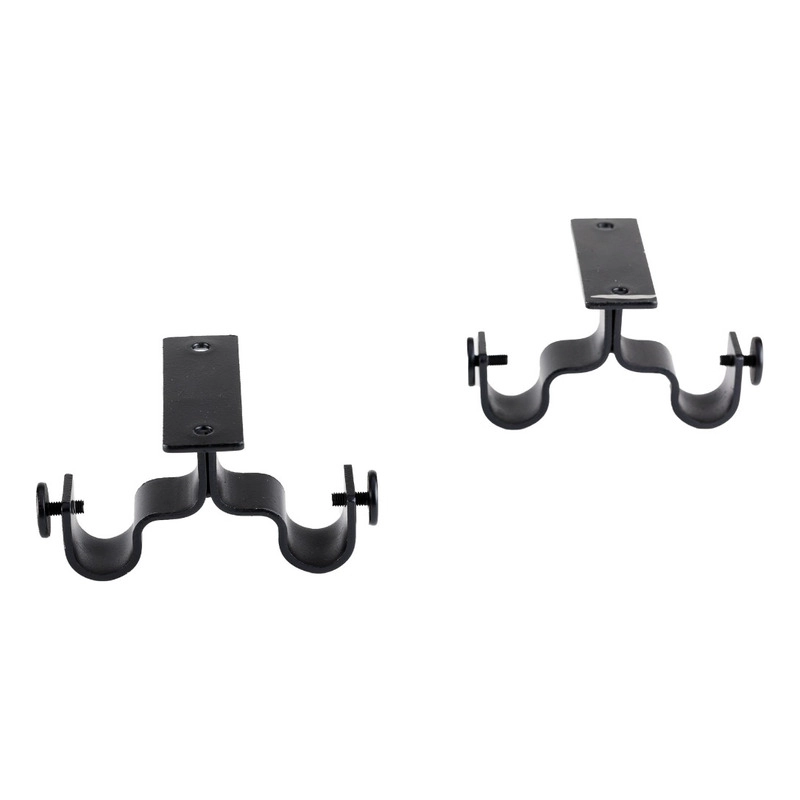 PACK 2 UNIDADES SOPORTE DOBLE TECHO DE METAL NEGRO 19/19 MM - 1