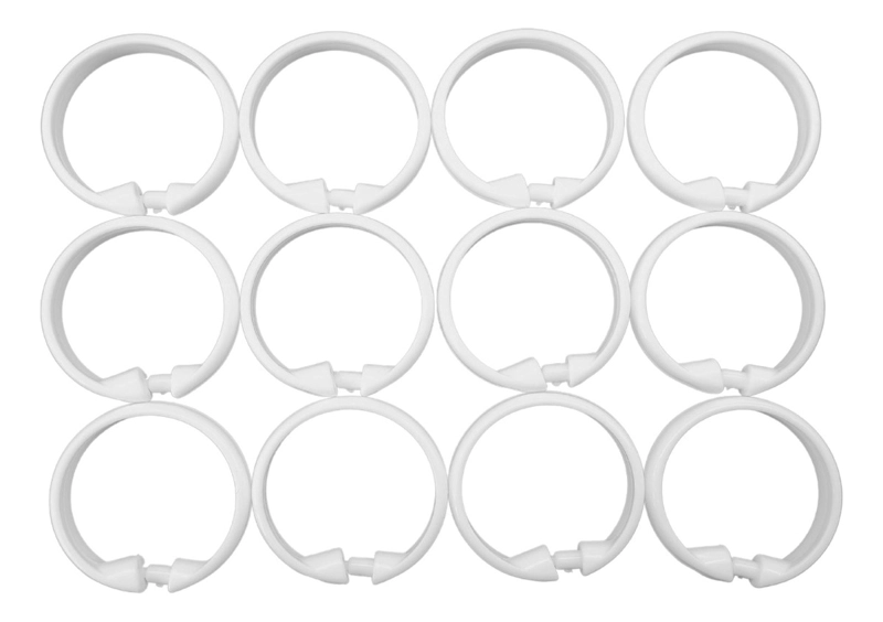 PACK DE 12 GANCHOS BLANCAS PARA CORTINA DE DUCHA - 2