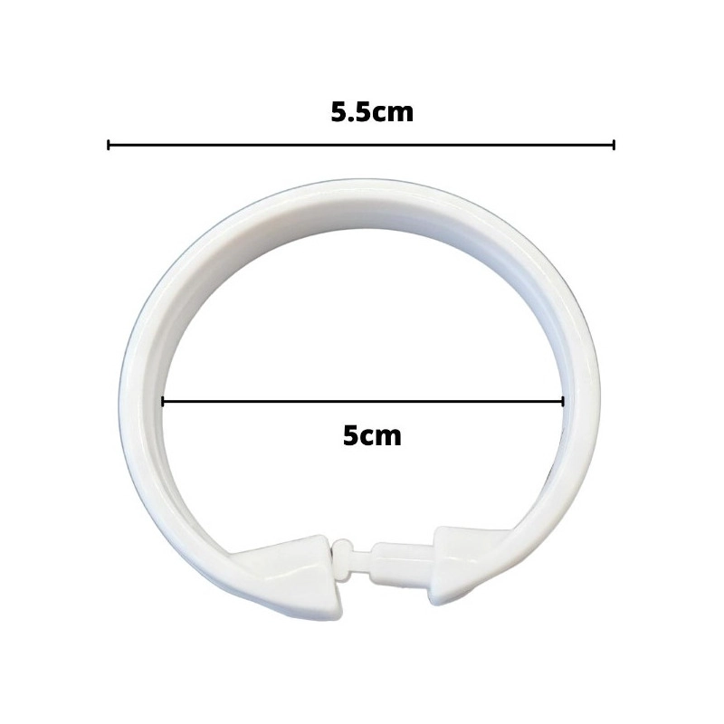 PACK DE 12 GANCHOS BLANCAS PARA CORTINA DE DUCHA - 3