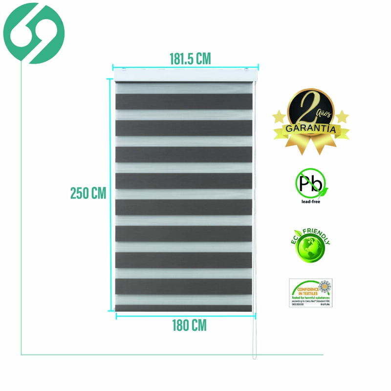 CORTINA ROLLER DUO ZEBRA DIA Y NOCHE TOSTADO 180 X 250 CM SUNFREE - 2