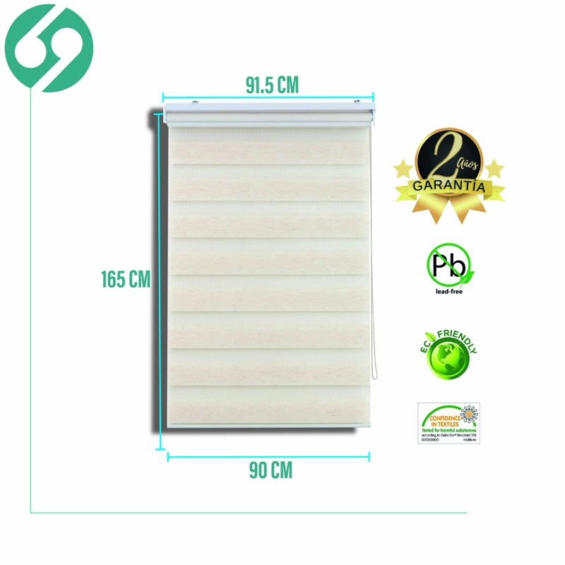 CORTINA ROLLER DUO ZEBRA DIA Y NOCHE TEXTURA 90 X 165 CM SIN CENEFA SUNFREE - 2