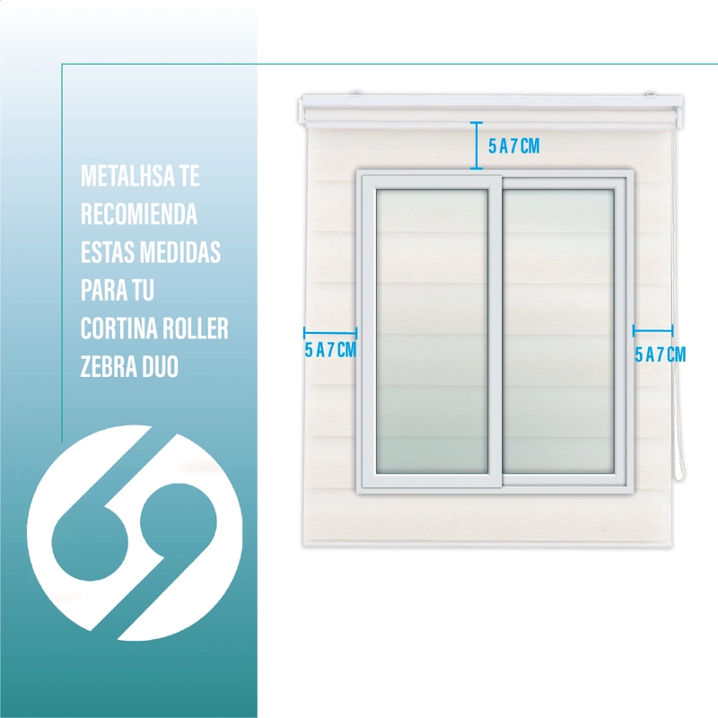 CORTINA ROLLER DUO ZEBRA DIA Y NOCHE TEXTURA 90 X 165 CM SIN CENEFA SUNFREE - 3