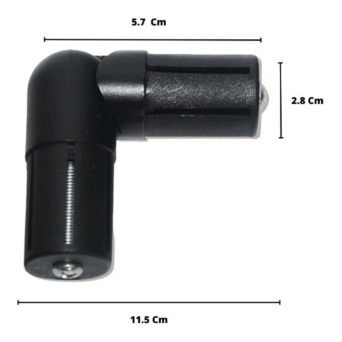 CODO ARTICULADO NEGRO PARA BARRAS DE CORTINA 28 MM - 2