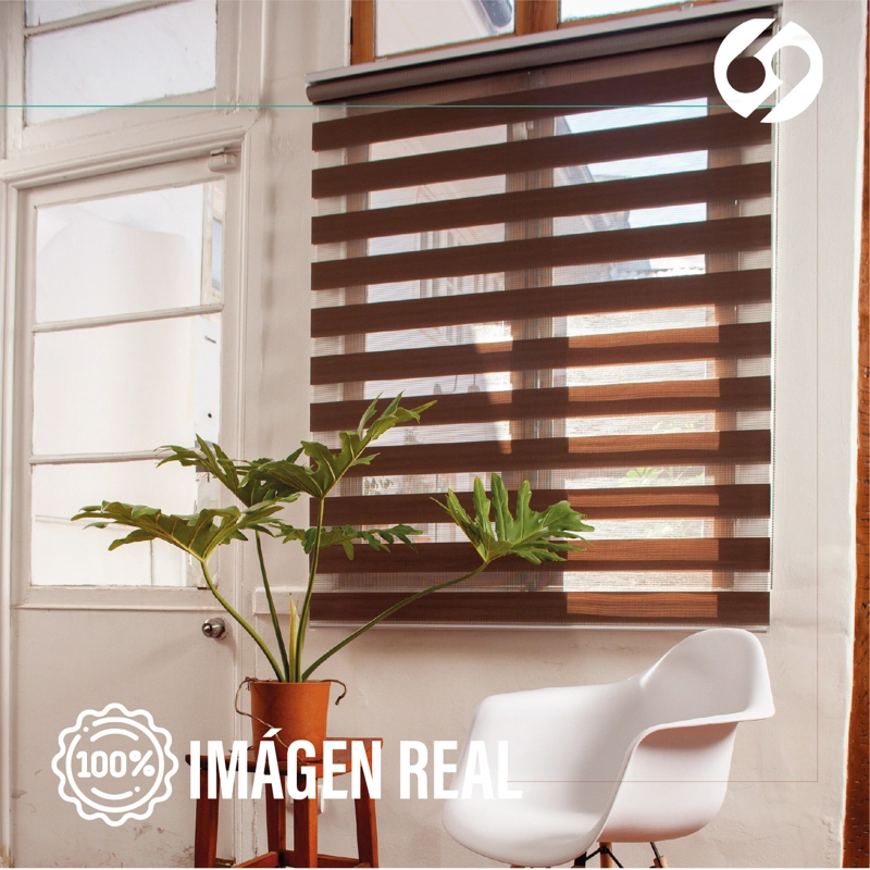 CORTINA ROLLER DUO ZEBRA DIA Y NOCHE TOSTADO 180 X 165 CM SIN CENEFA SUNFREE - 4