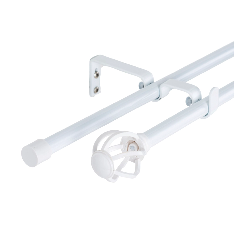 SET BARRAS PARA CORTINA DOBLE 13/16 MM EXTENSIBLE 70-120 CM BLANCO NIDO - 1
