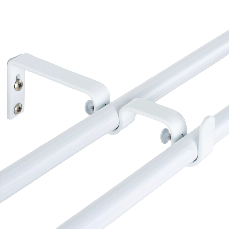 SET BARRAS PARA CORTINA DOBLE 13/16 MM EXTENSIBLE 70-120 CM BLANCO NIDO - 3