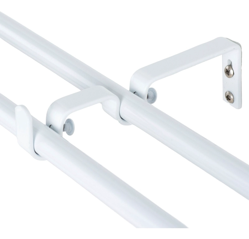 SET BARRAS PARA CORTINA DOBLE 13/16 MM EXTENSIBLE 70-120 CM BLANCO NIDO - 4