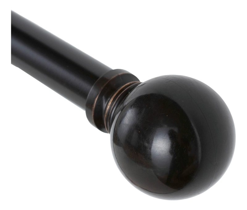 SET BARRA PARA CORTINA SIMPLE 13/16 MM EXTENSIBLE 70-120 CM NEGRO ORB BOLA - 4