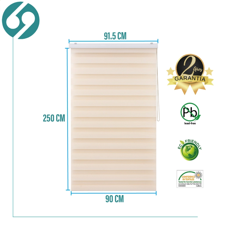 CORTINA ROLLER DUO ZEBRA DIA Y NOCHE BEIGE 90 X 250 CM SUNFREE - 2