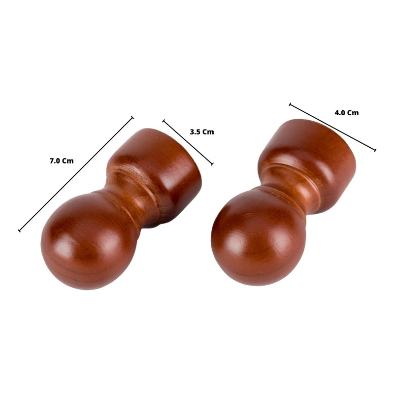 PACK 2 UNIDADES TERMINAL BOLA DE MADERA CHOCOLATE 35 MM - 2