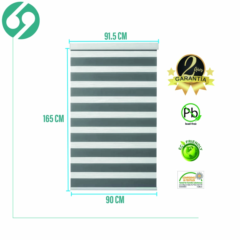 CORTINA ROLLER DUO ZEBRA DIA Y NOCHE GRIS 90 X 165 CM SUNFREE - 2