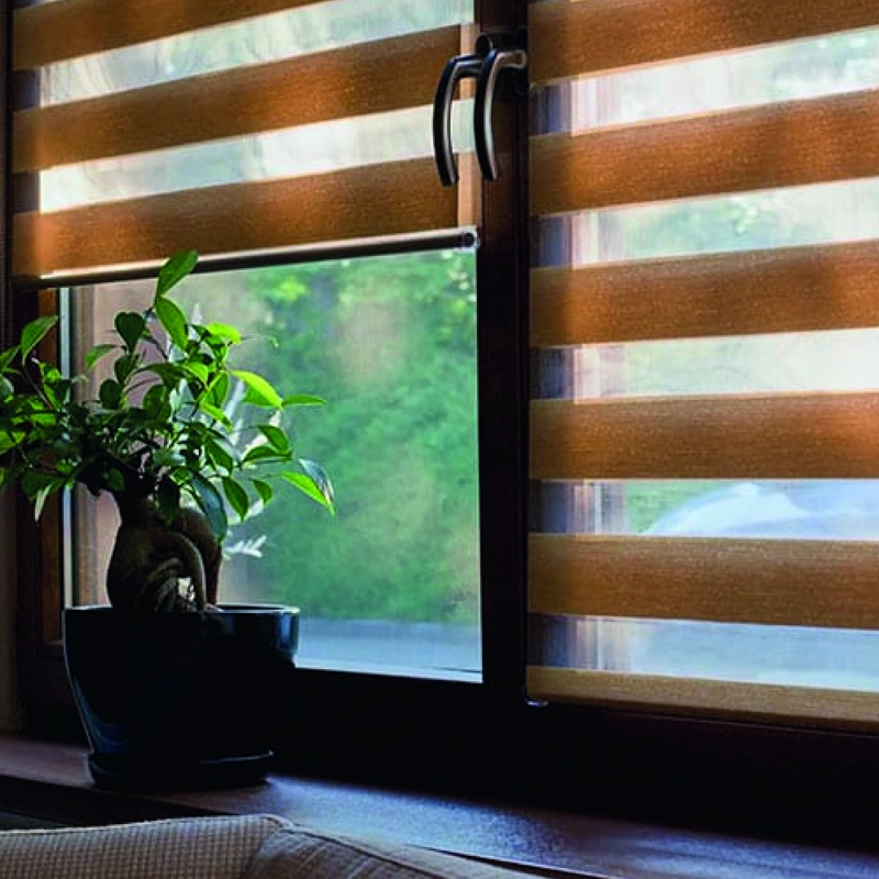 CORTINA ROLLER DUO ZEBRA DIA Y NOCHE TABACO 90 X 165 CM SUNFREE - 7