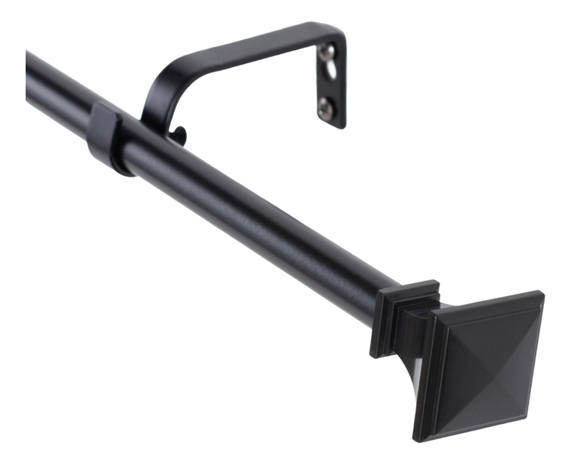 SET BARRA PARA CORTINA SIMPLE 13/16 MM EXTENSIBLE 70-120 CM NEGRO PRISMA - 1