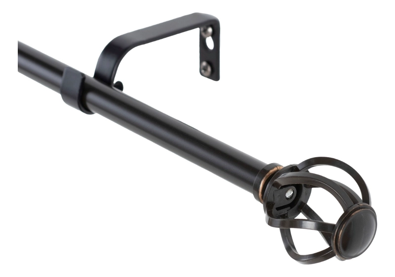 SET BARRA PARA CORTINA SIMPLE 13/16 MM EXTENSIBLE 70-120 CM NEGRO ORB NIDO - 1