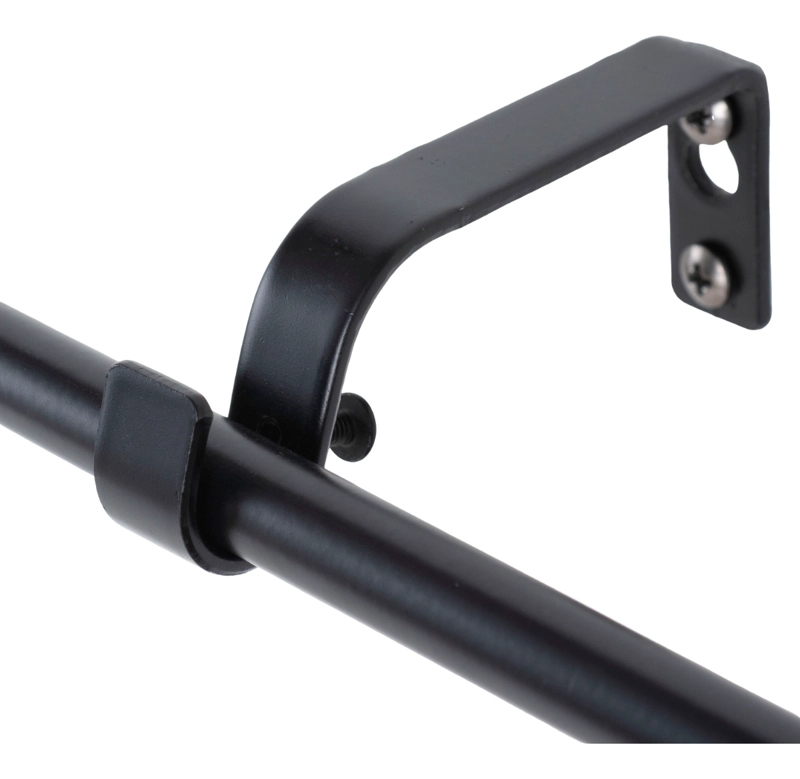 SET BARRA PARA CORTINA SIMPLE 13/16 MM EXTENSIBLE 70-120 CM NEGRO ORB NIDO - 2