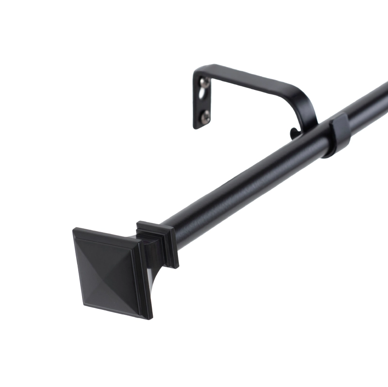 SET BARRA PARA CORTINA SIMPLE 13/16 MM EXTENSIBLE 120-200 CM NEGRO PRISMA - 1
