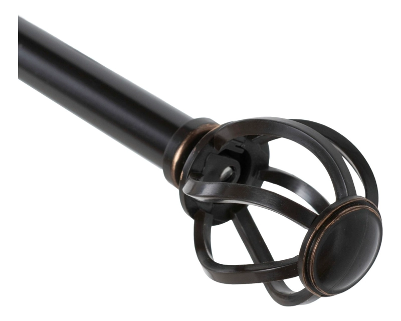 SET BARRAS PARA CORTINA DOBLE 13/16 MM EXTENSIBLE 200-250 CM NEGRO ORB NIDO - 4