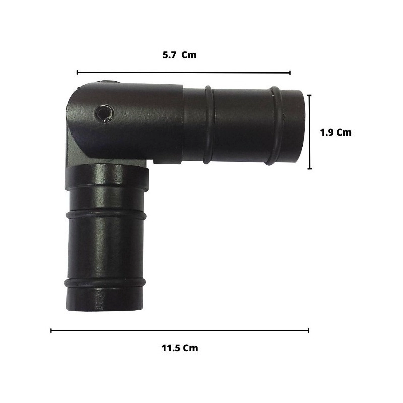CODO ARTICULADO NEGRO PARA BARRAS DE CORTINA 19 MM - 2