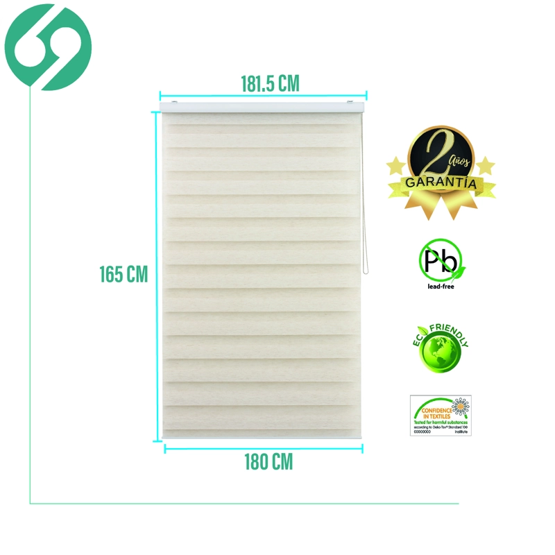 CORTINA ROLLER DUO ZEBRA DIA Y NOCHE TEXTURA 180 X 165 CM SUNFREE - 2