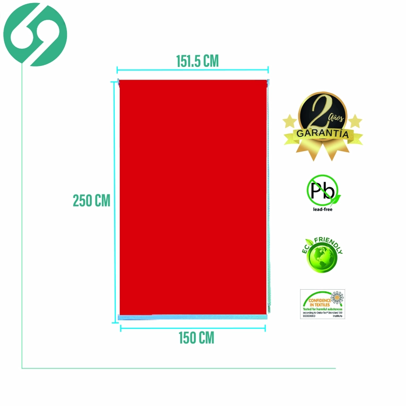 CORTINA ROLLER BLACKOUT ROJO 150 X 250 CM SUNFREE - 2