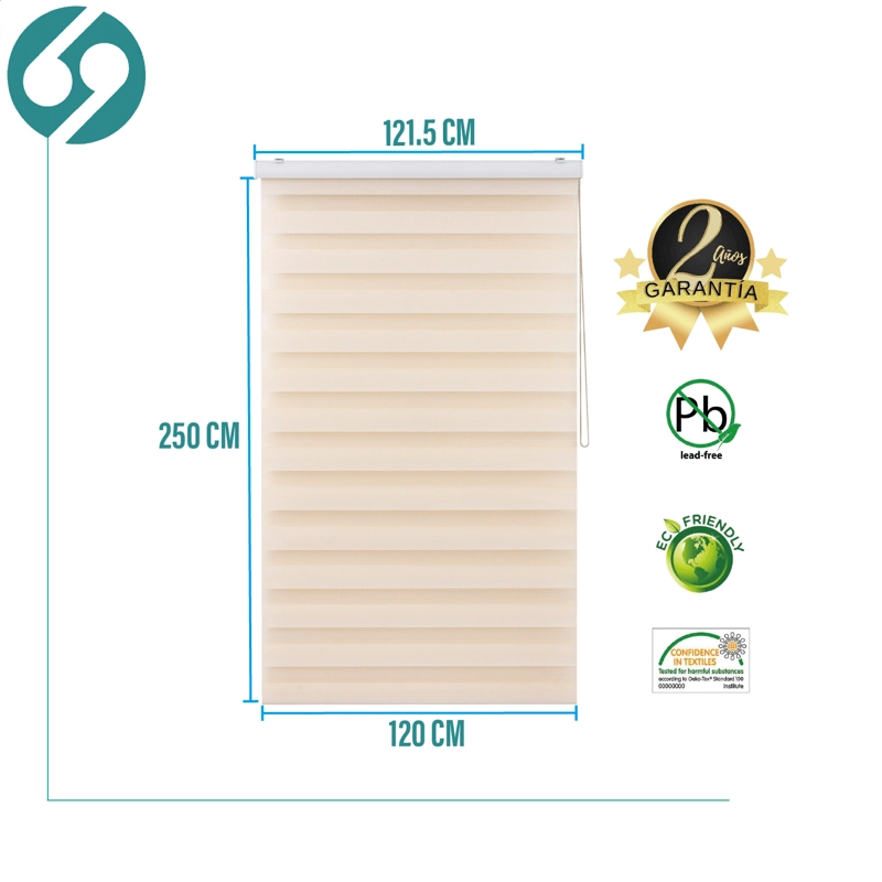 CORTINA ROLLER DUO ZEBRA DIA Y NOCHE BEIGE 120 X 250 CM SUNFREE - 2