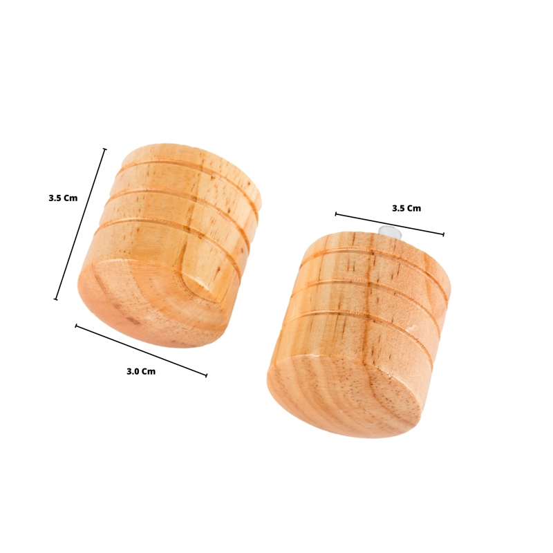 PACK 2 UNIDADES TERMINAL TOPE DE MADERA NATURAL 35 MM - 2