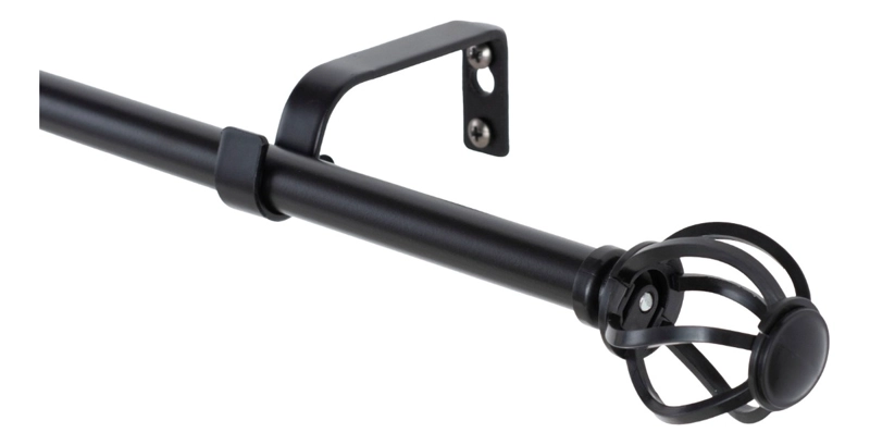 SET BARRA PARA CORTINA SIMPLE 13/16 MM EXTENSIBLE 200-250 CM NEGRO NIDO - 1