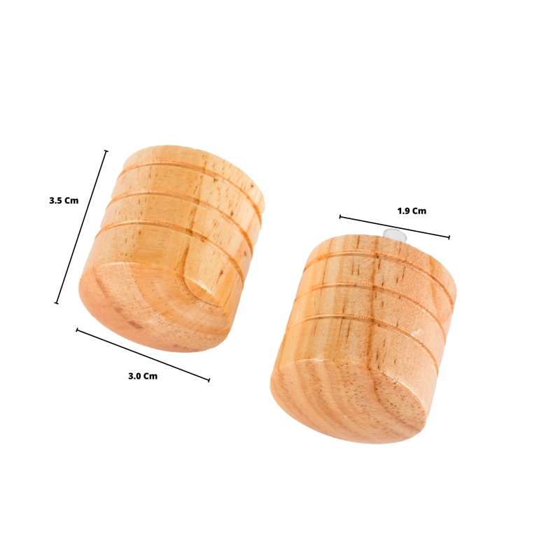 PACK 2 UNIDADES TERMINAL TOPE DE MADERA NATURAL 19 MM - 2