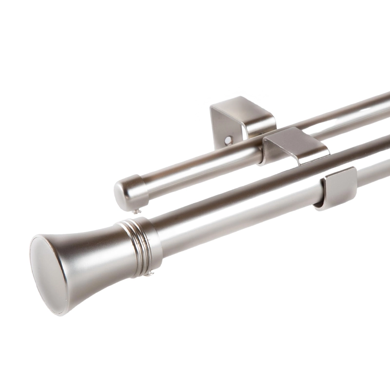 SET BARRAS PARA CORTINA DOBLE 16/19 MM EXTENSIBLE 170-320 CM A MURO SATIN CONICO - 1