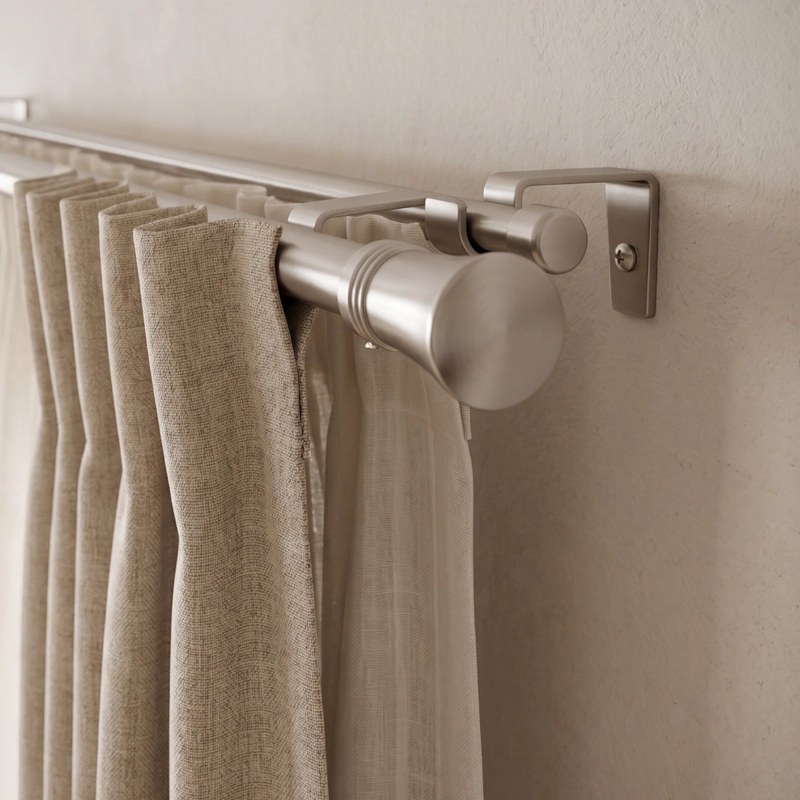 SET BARRAS PARA CORTINA DOBLE 16/19 MM EXTENSIBLE 170-320 CM A MURO SATIN CONICO - 2