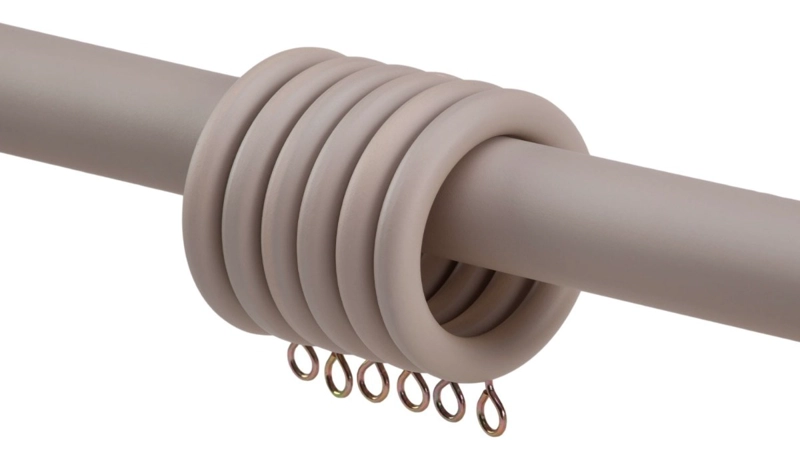 SET BARRA PARA CORTINA SIMPLE 25 MM DE MADERA 1,50 MT COLOR MACCHIATO TERMINAL BOLA - 3