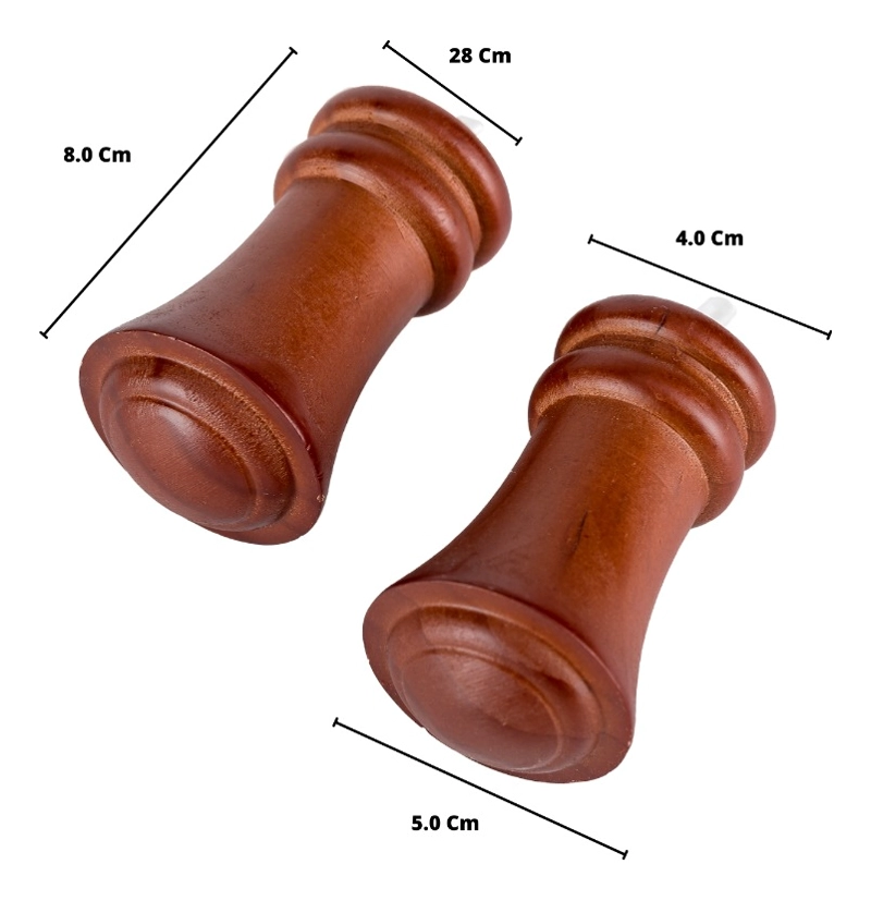 PACK 2 UNIDADES TERMINAL QUEEN DE MADERA CHOCOLATE 28 MM - 2
