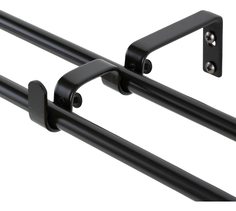 SET BARRAS PARA CORTINA DOBLE 13/16 MM EXTENSIBLE 200-250 CM NEGRO PRISMA - 2