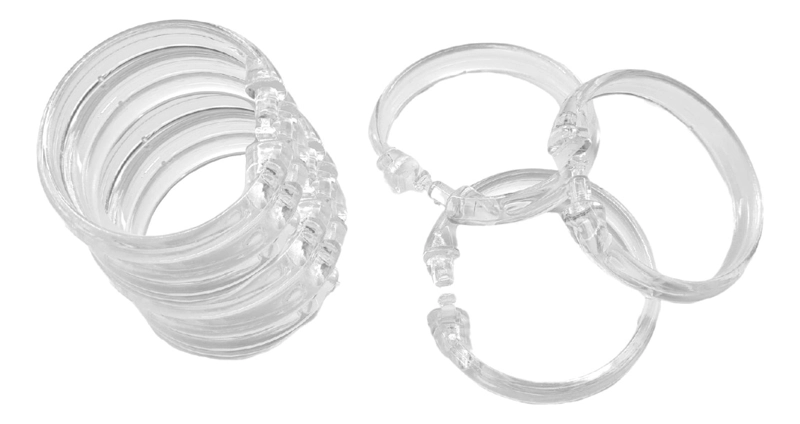 PACK DE 12 GANCHOS TRANSPARENTES PARA CORTINA DE DUCHA - 1