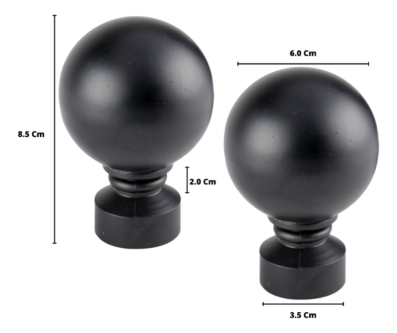 PACK 2 UNIDADES TERMINAL BOLA ACERO NEGRO 28 MM - 2