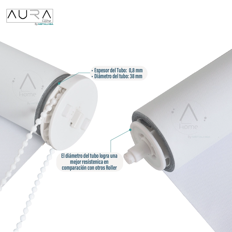 CORTINA ROLLER 100% BLACKOUT BLANCO 160X250 CM AURA - 3