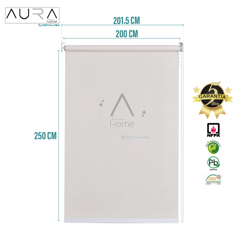 CORTINA ROLLER SUNSCREEN 200X250 CM 5% APERTURA BEIGE AURA - 8