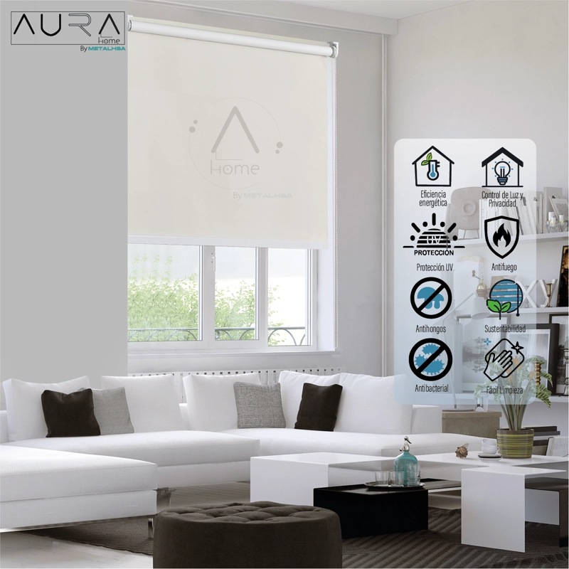 CORTINA ROLLER 100% BLACKOUT BEIGE 120X165 CM AURA - 2