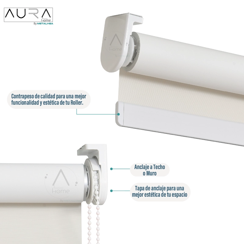 CORTINA ROLLER 100% BLACKOUT BEIGE 120X165 CM AURA - 4